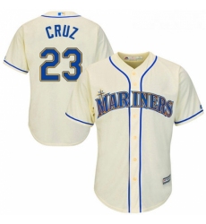 Youth Majestic Seattle Mariners 23 Nelson Cruz Authentic Cream Alternate Cool Base MLB Jersey