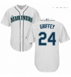 Youth Majestic Seattle Mariners 24 Ken Griffey Authentic White Home Cool Base MLB Jersey