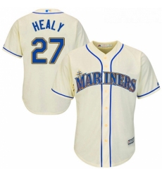 Youth Majestic Seattle Mariners 27 Ryon Healy Authentic Cream Alternate Cool Base MLB Jersey 
