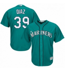 Youth Majestic Seattle Mariners 39 Edwin Diaz Authentic Teal Green Alternate Cool Base MLB Jersey 