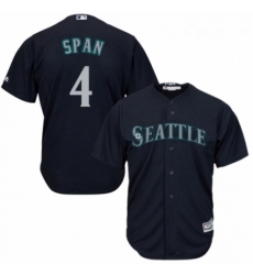 Youth Majestic Seattle Mariners 4 Denard Span Authentic Navy Blue Alternate 2 Cool Base MLB Jersey 