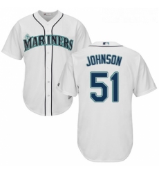 Youth Majestic Seattle Mariners 51 Randy Johnson Authentic White Home Cool Base MLB Jersey