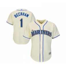Youth Seattle Mariners 1 Tim Beckham Replica Cream Alternate Cool Base Baseball Jersey 