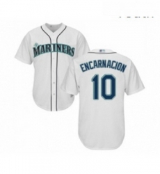Youth Seattle Mariners 10 Edwin Encarnacion Replica White Home Cool Base Baseball Jersey 