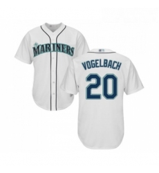 Youth Seattle Mariners 20 Dan Vogelbach Replica White Home Cool Base Baseball Jersey 