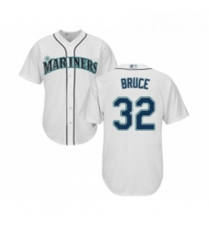 Youth Seattle Mariners 32 Jay Bruce Replica White Home Cool Base Baseball Jersey 