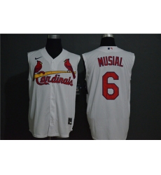 Cardinals 6 Stan Musial White Nike Cool Base Sleeveless Jersey