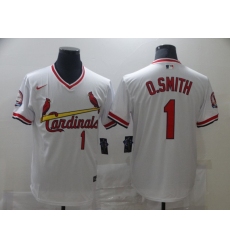 Men Nike St. Louis Cardinals Ozzie Smith White Pullover Cool Base Jersey