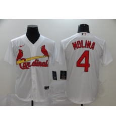 Men St. Louis Cardinals #4 Yadier Molina White Cool Base Stitched Jersey