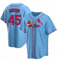 Men St. Louis Cardinals Bob Gibson Light Blue button Up jersey