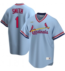 Men St  Louis St.Louis Cardinals 1 Ozzie Smith Nike Road Cooperstown Collection Player MLB Jersey Light Blue