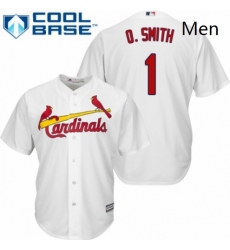 Mens Majestic St Louis Cardinals 1 Ozzie Smith Replica White Home Cool Base MLB Jersey