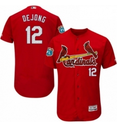 Mens Majestic St Louis Cardinals 12 Paul DeJong Red Alternate Flex Base Authentic Collection MLB Jersey