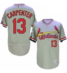 Mens Majestic St Louis Cardinals 13 Matt Carpenter Grey Flexbase Authentic Collection Cooperstown MLB Jersey