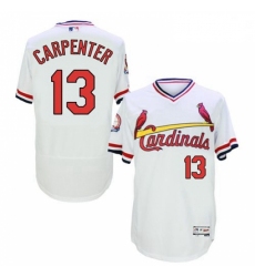 Mens Majestic St Louis Cardinals 13 Matt Carpenter White Flexbase Authentic Collection Cooperstown MLB Jersey