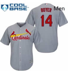 Mens Majestic St Louis Cardinals 14 Ken Boyer Replica Grey Road Cool Base MLB Jersey