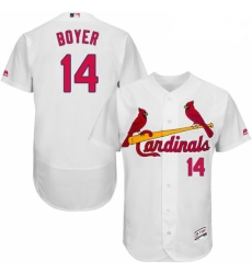 Mens Majestic St Louis Cardinals 14 Ken Boyer White Home Flex Base Authentic Collection MLB Jersey