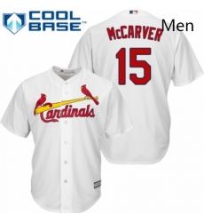 Mens Majestic St Louis Cardinals 15 Tim McCarver Replica White Home Cool Base MLB Jersey