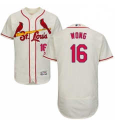Mens Majestic St Louis Cardinals 16 Kolten Wong Cream Alternate Flex Base Authentic Collection MLB Jersey
