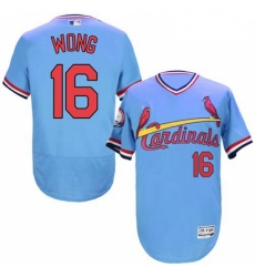 Mens Majestic St Louis Cardinals 16 Kolten Wong Light Blue FlexBase Authentic Collection MLB Jersey