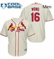 Mens Majestic St Louis Cardinals 16 Kolten Wong Replica Cream Alternate Cool Base MLB Jersey