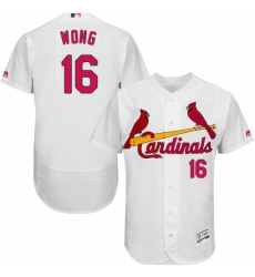 Mens Majestic St Louis Cardinals 16 Kolten Wong White Home Flex Base Authentic Collection MLB Jersey