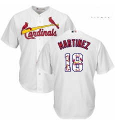 Mens Majestic St Louis Cardinals 18 Carlos Martinez Authentic White Team Logo Fashion Cool Base MLB Jersey