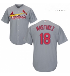 Mens Majestic St Louis Cardinals 18 Carlos Martinez Replica Grey Road Cool Base MLB Jersey