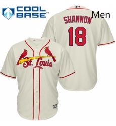 Mens Majestic St Louis Cardinals 18 Mike Shannon Replica Cream Alternate Cool Base MLB Jersey