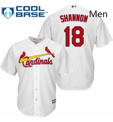 Mens Majestic St Louis Cardinals 18 Mike Shannon Replica White Home Cool Base MLB Jersey