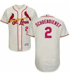 Mens Majestic St Louis Cardinals 2 Red Schoendienst Cream Alternate Flex Base Authentic Collection MLB Jersey