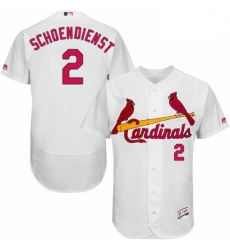 Mens Majestic St Louis Cardinals 2 Red Schoendienst White Home Flex Base Authentic Collection MLB Jersey