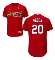 Mens Majestic St Louis Cardinals 20 Lou Brock Red Alternate Flex Base Authentic Collection MLB Jersey