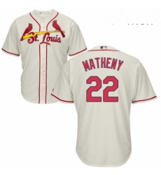 Mens Majestic St Louis Cardinals 22 Mike Matheny Replica Cream Alternate Cool Base MLB Jersey