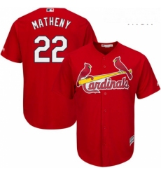 Mens Majestic St Louis Cardinals 22 Mike Matheny Replica Red Alternate Cool Base MLB Jersey