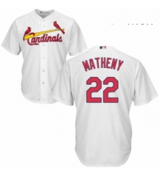 Mens Majestic St Louis Cardinals 22 Mike Matheny Replica White Home Cool Base MLB Jersey