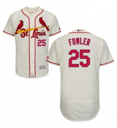 Mens Majestic St Louis Cardinals 25 Dexter Fowler Cream Flexbase Authentic Collection MLB Jersey