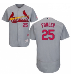 Mens Majestic St Louis Cardinals 25 Dexter Fowler Grey Flexbase Authentic Collection MLB Jersey