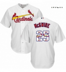 Mens Majestic St Louis Cardinals 25 Mark McGwire Authentic White Team Logo Fashion Cool Base MLB Jersey