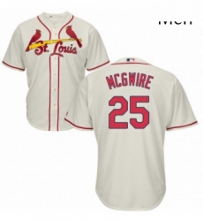 Mens Majestic St Louis Cardinals 25 Mark McGwire Replica Cream Alternate Cool Base MLB Jersey