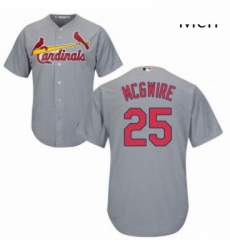Mens Majestic St Louis Cardinals 25 Mark McGwire Replica Grey Road Cool Base MLB Jersey