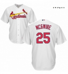 Mens Majestic St Louis Cardinals 25 Mark McGwire Replica White Home Cool Base MLB Jersey