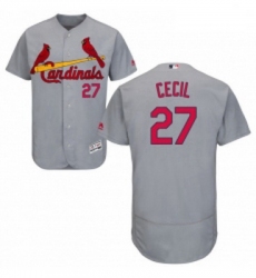 Mens Majestic St Louis Cardinals 27 Brett Cecil Grey Flexbase Authentic Collection MLB Jersey