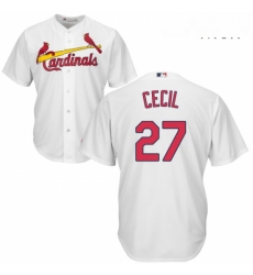 Mens Majestic St Louis Cardinals 27 Brett Cecil Replica White Home Cool Base MLB Jersey 