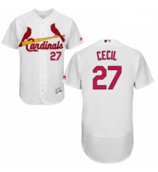 Mens Majestic St Louis Cardinals 27 Brett Cecil White Flexbase Authentic Collection MLB Jersey