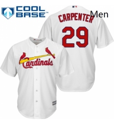 Mens Majestic St Louis Cardinals 29 Chris Carpenter Replica White Home Cool Base MLB Jersey