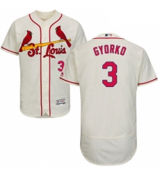 Mens Majestic St Louis Cardinals 3 Jedd Gyorko Cream Alternate Flex Base Authentic Collection MLB Jersey