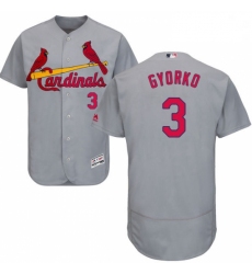 Mens Majestic St Louis Cardinals 3 Jedd Gyorko Grey Road Flex Base Authentic Collection MLB Jersey