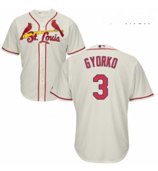 Mens Majestic St Louis Cardinals 3 Jedd Gyorko Replica Cream Alternate Cool Base MLB Jersey