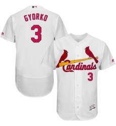 Mens Majestic St Louis Cardinals 3 Jedd Gyorko White Home Flex Base Authentic Collection MLB Jersey